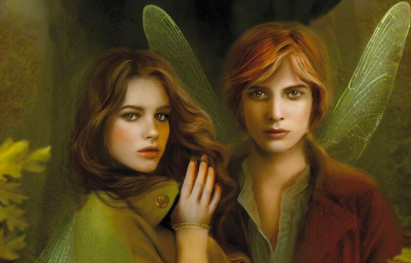 Two Fairies in Forest — Green, Dramatic