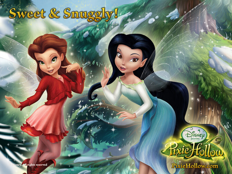 Two Fairies in Forest — Green, Whimsical