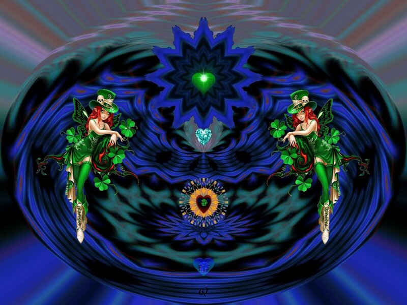Two Fairies in Green