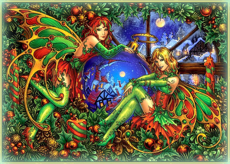 Two Fairies in Winter