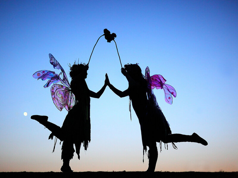 Two Fairies Silhouetted