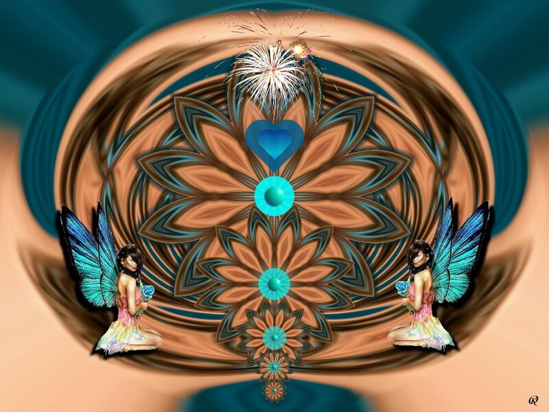 Two Fairies with Blue Wings