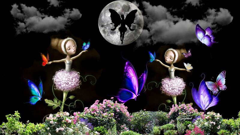 Two Fairies with Butterflies