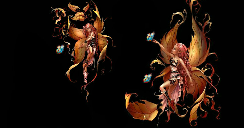 Two Fairies with Butterfly