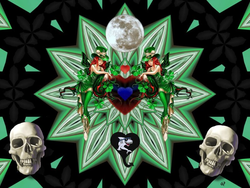 Two Fairies with Skulls