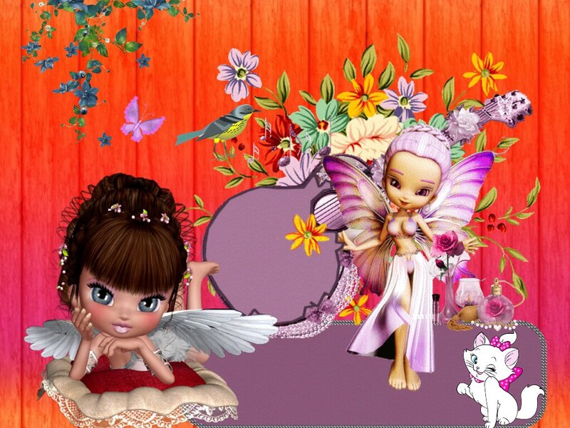 Two Fairy Characters — Purple, Whimsical