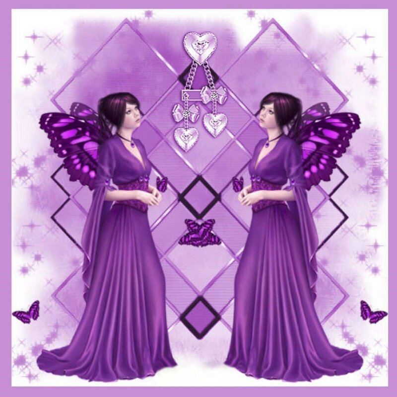 Two Fairy Figures — Purple, Fantasy