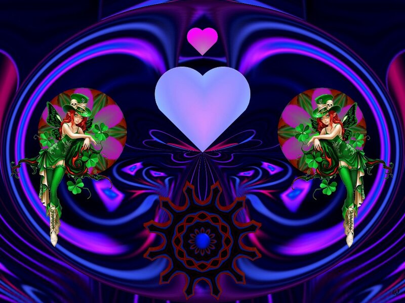 Two Fairy Figures — Purple