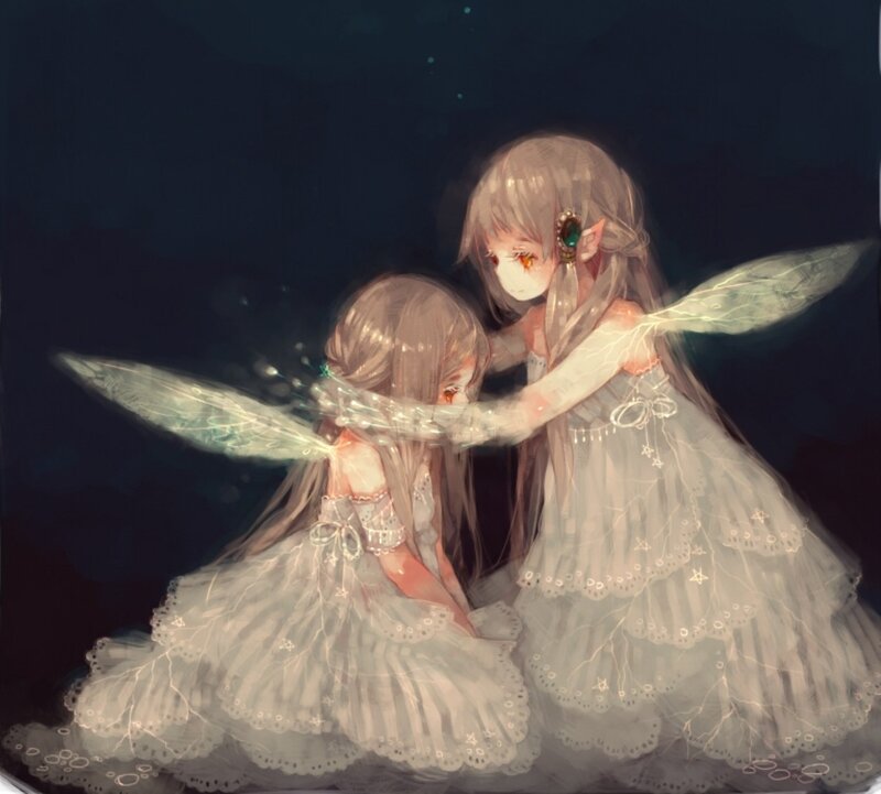 Two Fairy Girls — White
