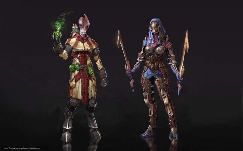 Two Fantasy Characters — Black, Dramatic