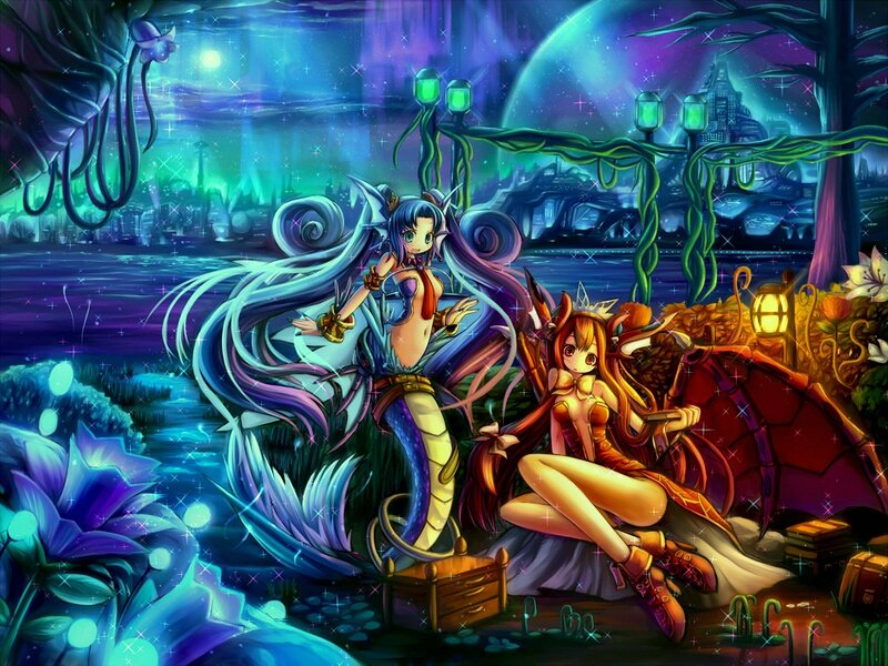 Two Fantasy Characters — Blue, Fantastical