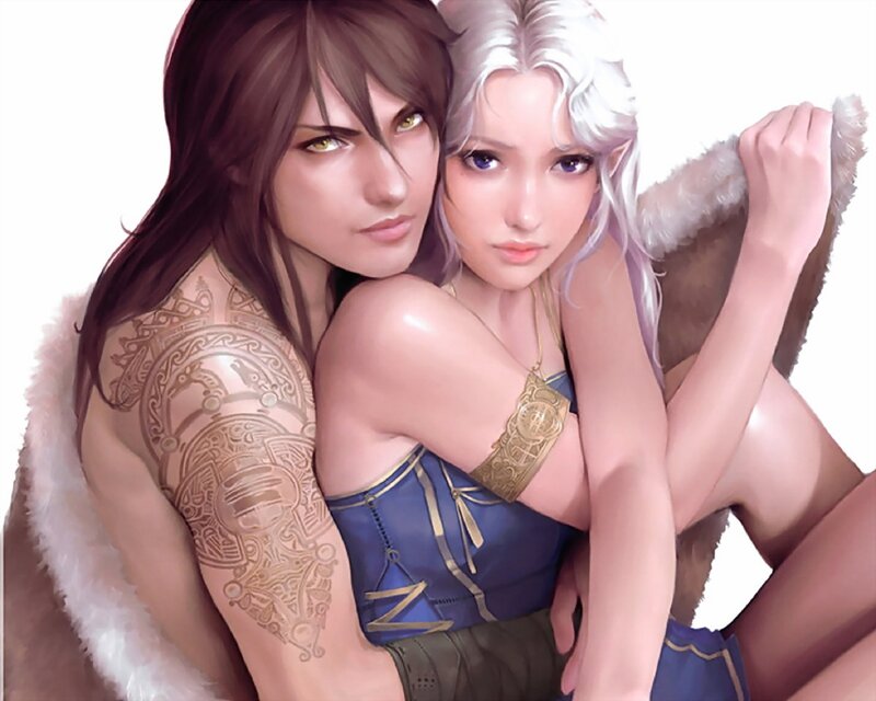 Two Fantasy Characters — Blue, Intimate