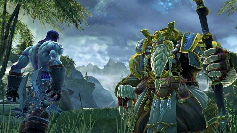Two Fantasy Characters — Green, Dramatic, 3d Render