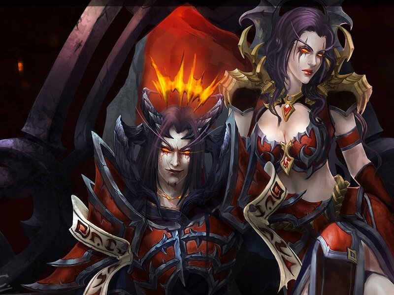 Two Fantasy Characters — Red, Dramatic