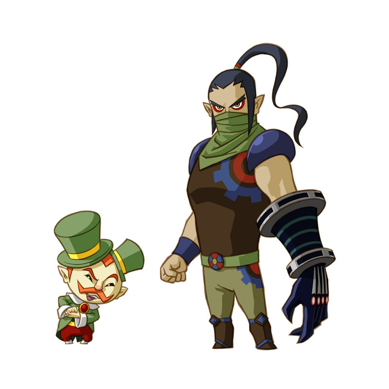 Two fantasy characters standing