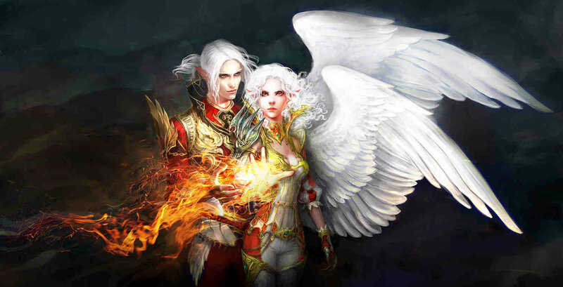 Two Fantasy Characters — White