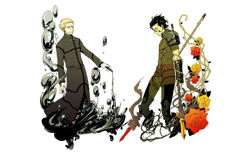 Two fantasy characters with powers