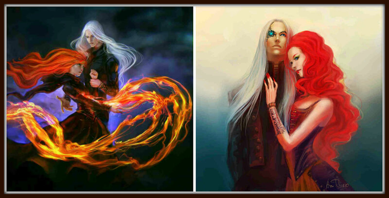 Two Fantasy Figures — Red