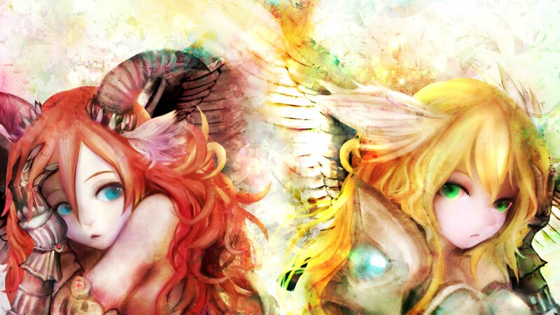 Two Fantasy Girls with Wings