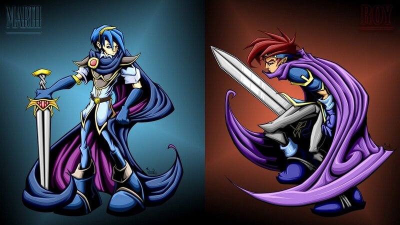 Two Fantasy Warriors — Blue, Dramatic, Digital Art, Swords