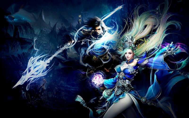 Two Fantasy Warriors in Battle