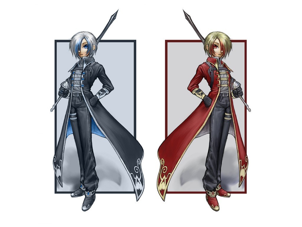Two fantasy warriors with swords