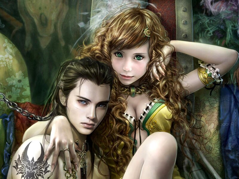 Two Fantasy Women — Gold