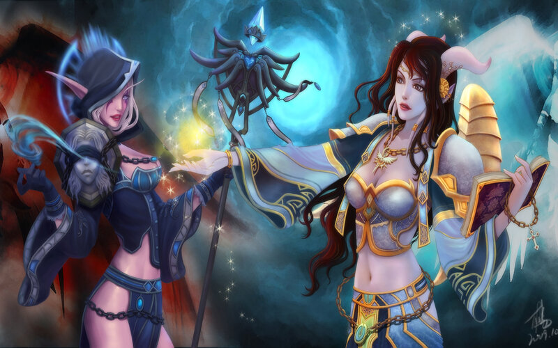Two Fantasy Women with Magic