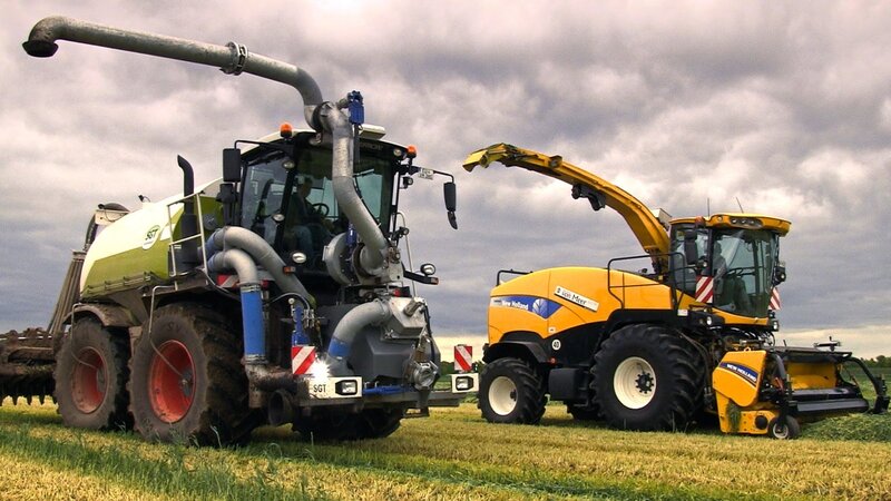Two Farm Machines in Field