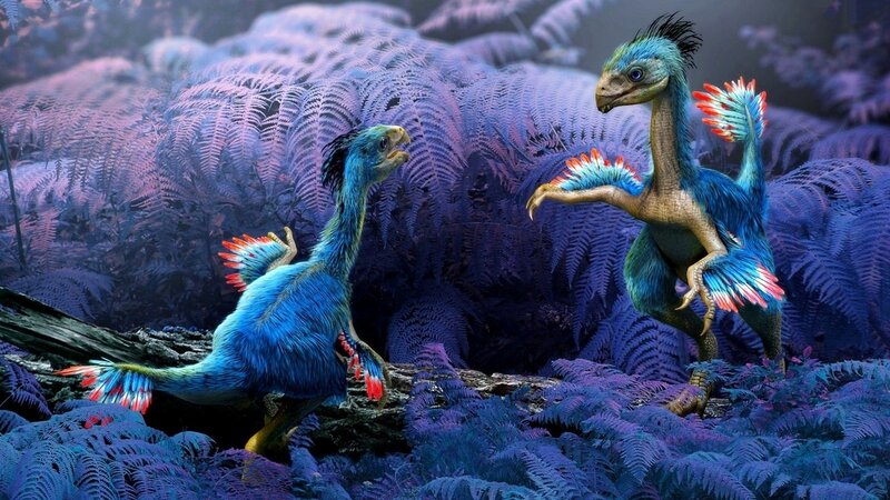 Two Feathered Dinosaurs