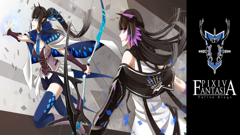 Two Female Archers — Black, Dramatic, Anime