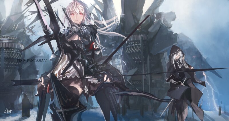 Two Female Archers in Battle