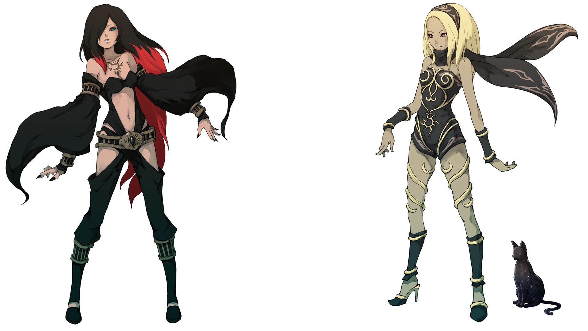 Two female character designs