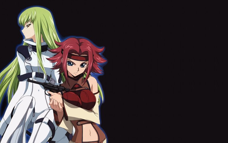 Two Female Characters — Black, Dramatic, Anime, Gun, Long Hair