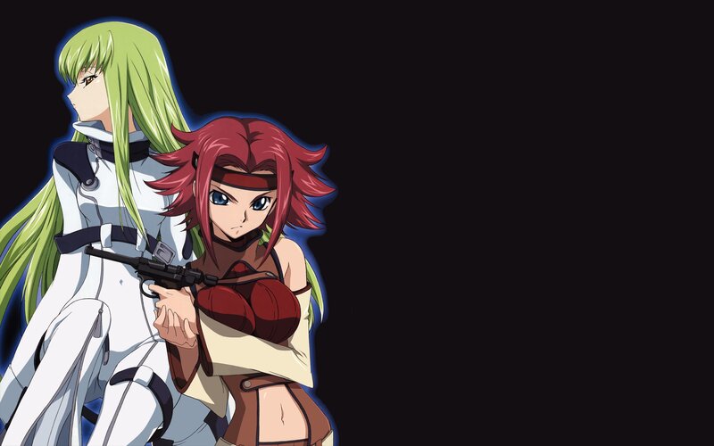 Two Female Characters — Black, Dramatic, Anime, Gun