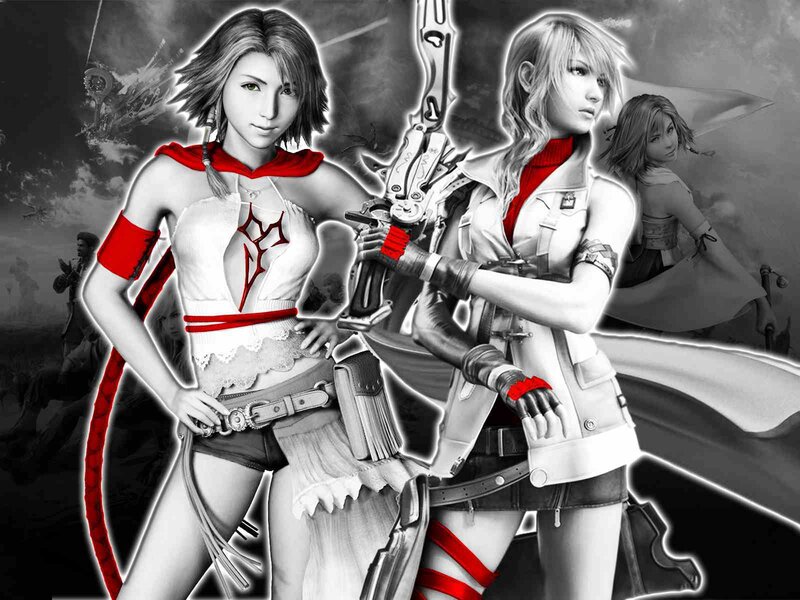 Two Female Characters — Black, Dramatic, Digital Art