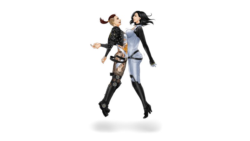 Two Female Characters — Black, Neutral