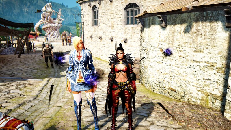 Two Female Characters — Blue, Dramatic, Afternoon