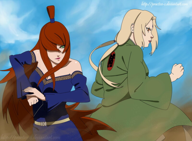 Two Female Characters — Blue, Dramatic, Digital Art, Anime Art