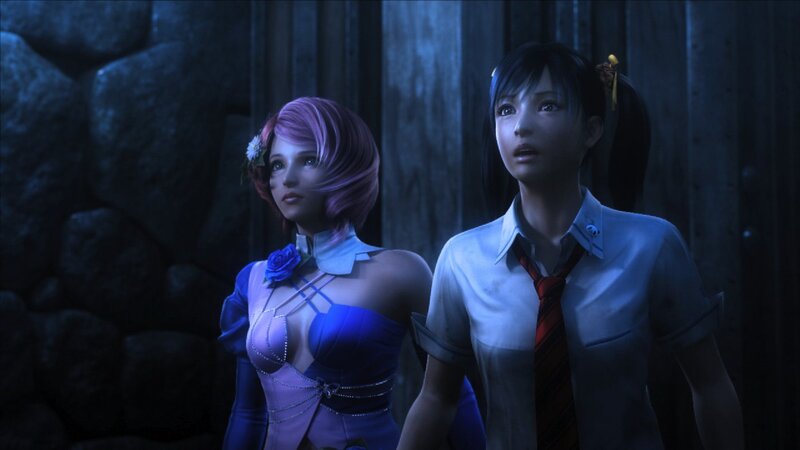 Two Female Characters — Blue, Dramatic, Night, 3d Render