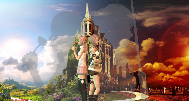 Two Female Characters — Blue, Dramatic, Sunset