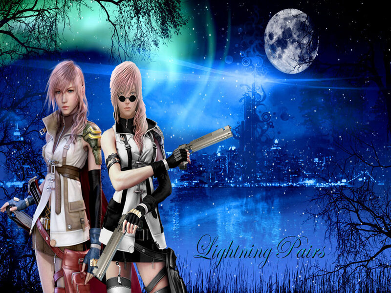 Two Female Characters — Blue, Dramatic