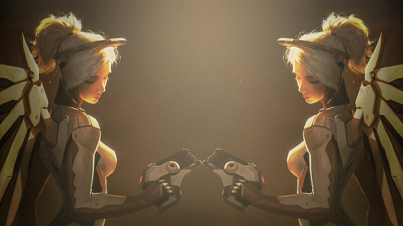 Two Female Characters Facing — Brown