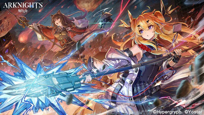Two Female Characters Fighting — Blue, Dramatic, Digital Art, Swords