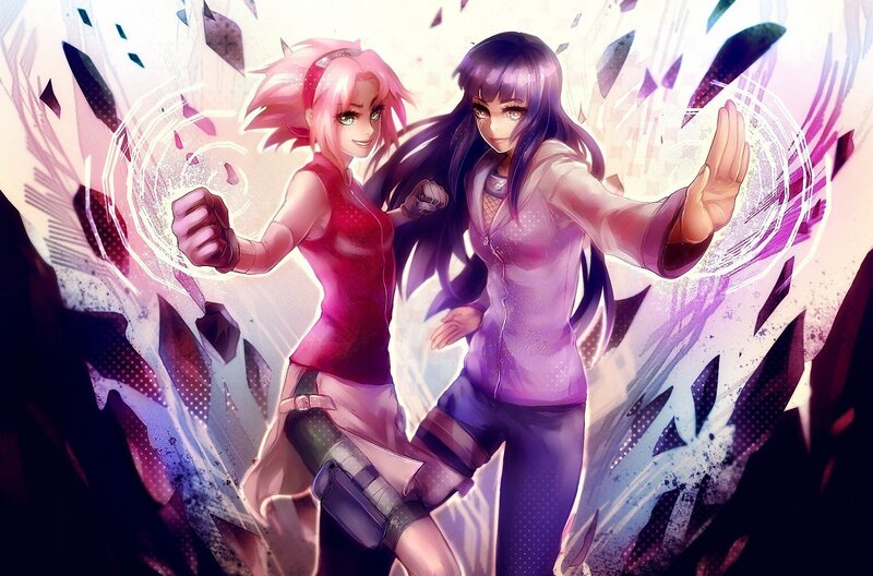 Two Female Characters Fighting — Purple, Dynamic, Intense