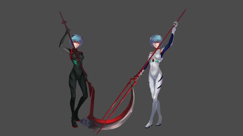 Two Female Characters — Gray, Neutral