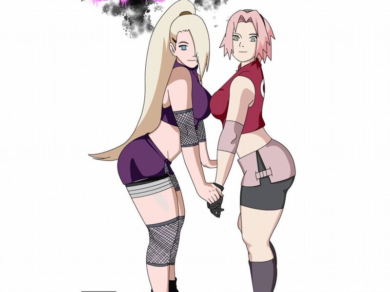 Two Female Characters Holding Hands — Purple