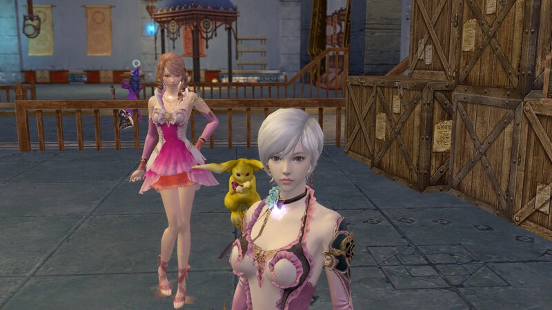 Two female characters in a game scene