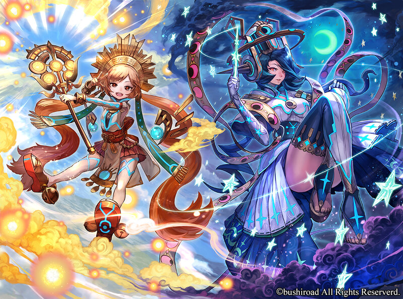 Two Female Characters in Battle — Blue