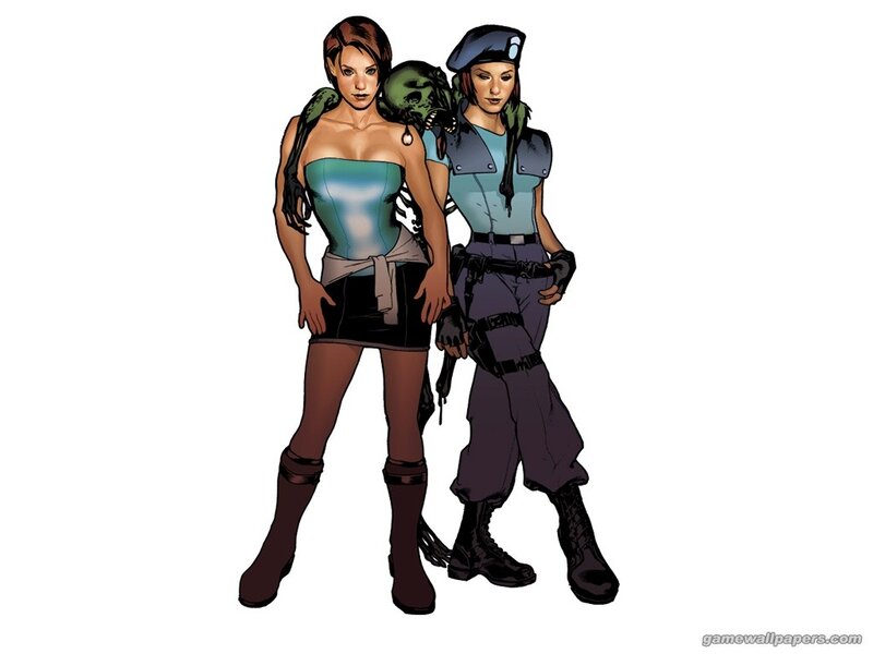 Two female characters in combat attire